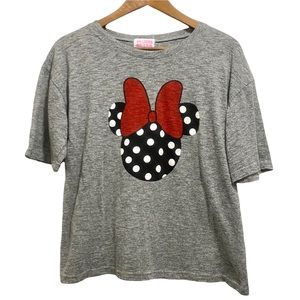 Ballerina Retro Chic M L Minnie Heather Grey Gray Heather Short sleeve Shirt Top